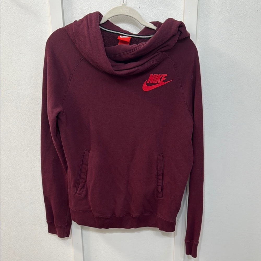 Nike Red Relaxed Hoodie Sweatshirt